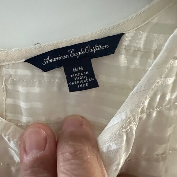 American Eagle Outfitters Womens Ivory Textured Sleeveless Tank Top Size M - Picture 3 of 8